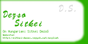 dezso sitkei business card